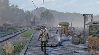 RDR 2 player ESP town street gameplay with RDR 2 cheats